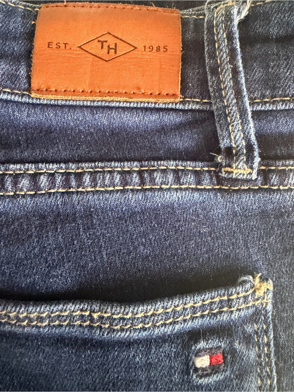 Tommy Hilfiger Navy Skinny Jeans with Red & White Side Stripes - Picture 7 of 7
